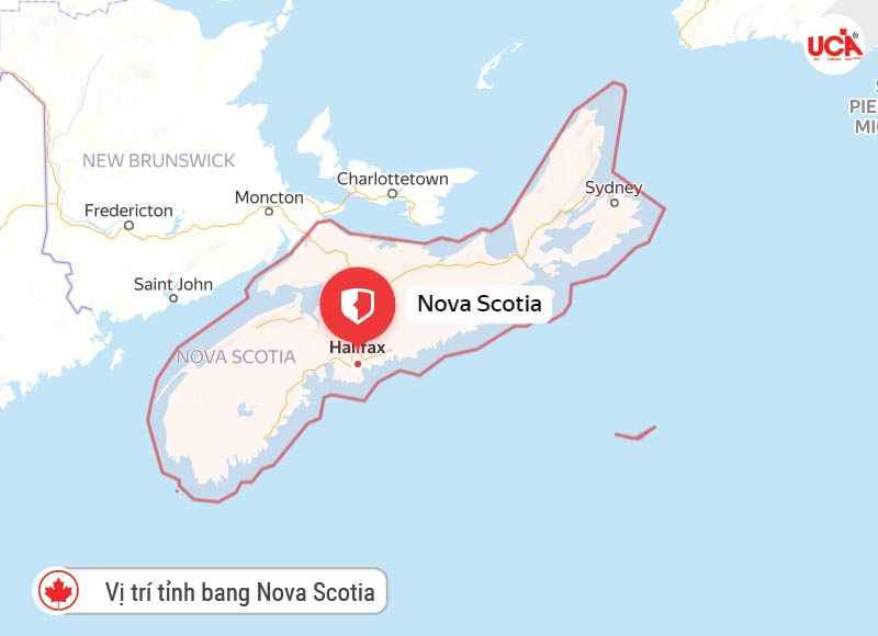 Vị trí tỉnh bang Nova Scotia Canada