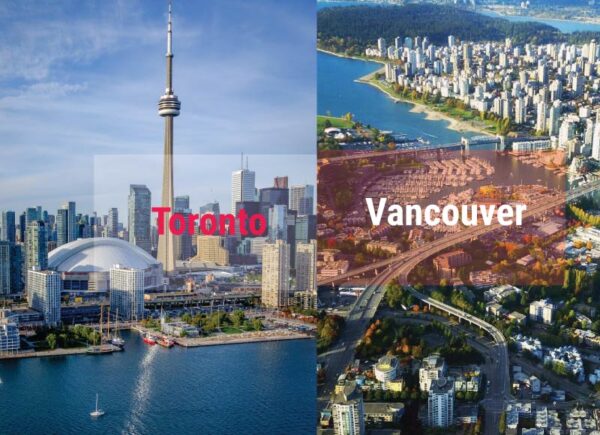 So sánh phí sinh hoạt Toronto và Vancouver