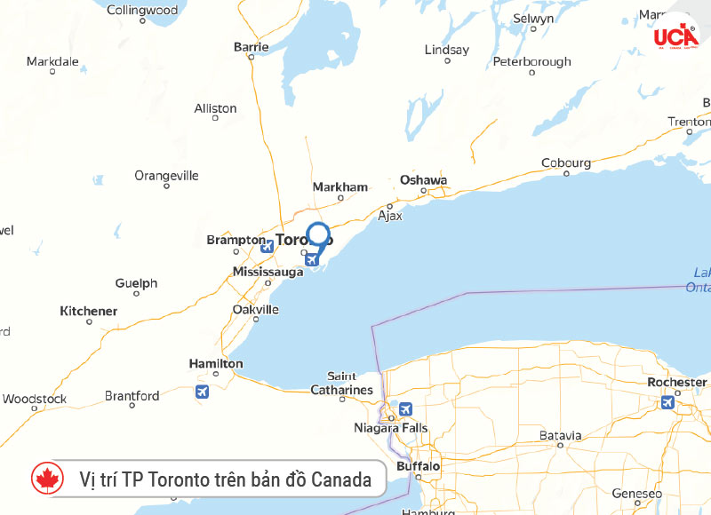 Vị trí thành phố Toronto trên bản đồ
