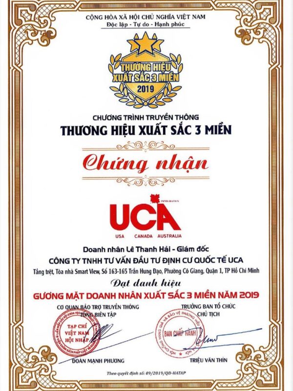 giấy chứng nhận UCA 2